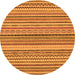 Round Machine Washable Abstract Orange Modern Area Rugs, wshabs2275org