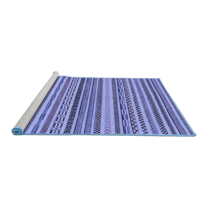 Sideview of Machine Washable Abstract Blue Modern Rug, wshabs2275blu