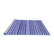 Sideview of Machine Washable Abstract Blue Modern Rug, wshabs2275blu