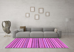 Machine Washable Abstract Purple Modern Area Rugs in a Living Room, wshabs2275pur