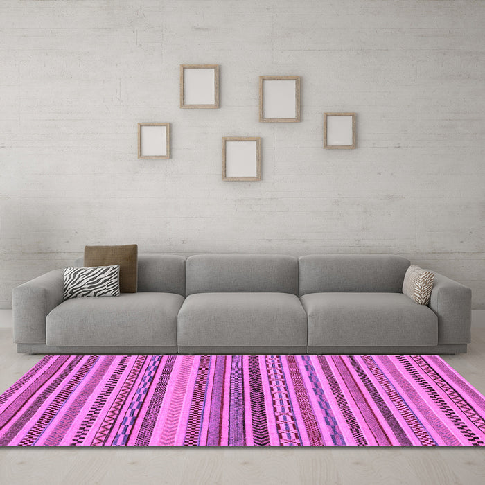 Machine Washable Abstract Purple Modern Area Rugs in a Living Room, wshabs2275pur