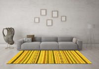 Machine Washable Abstract Yellow Modern Rug, wshabs2276yw