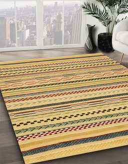 Machine Washable Abstract Light Brown Rug in a Family Room, wshabs2276