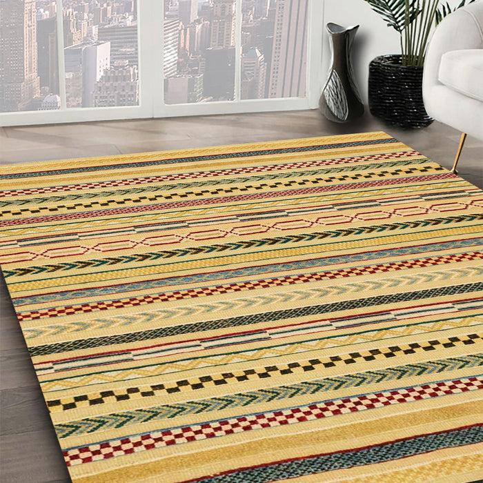 Machine Washable Abstract Light Brown Rug in a Family Room, wshabs2276