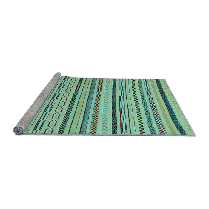 Sideview of Machine Washable Abstract Light Blue Modern Rug, wshabs2276lblu