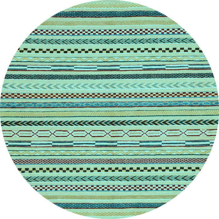Round Abstract Light Blue Modern Rug, abs2276lblu