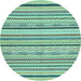 Round Abstract Light Blue Modern Rug, abs2276lblu