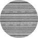 Round Machine Washable Abstract Gray Modern Rug, wshabs2276gry