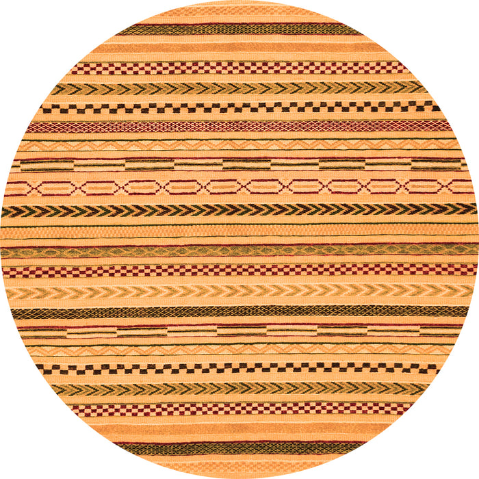 Round Abstract Orange Modern Rug, abs2276org