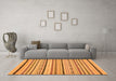 Machine Washable Abstract Orange Modern Area Rugs in a Living Room, wshabs2276org