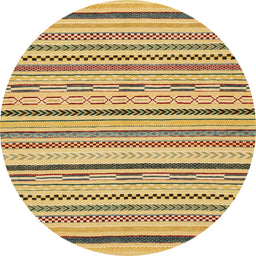 Round Machine Washable Abstract Light Brown Rug, wshabs2276
