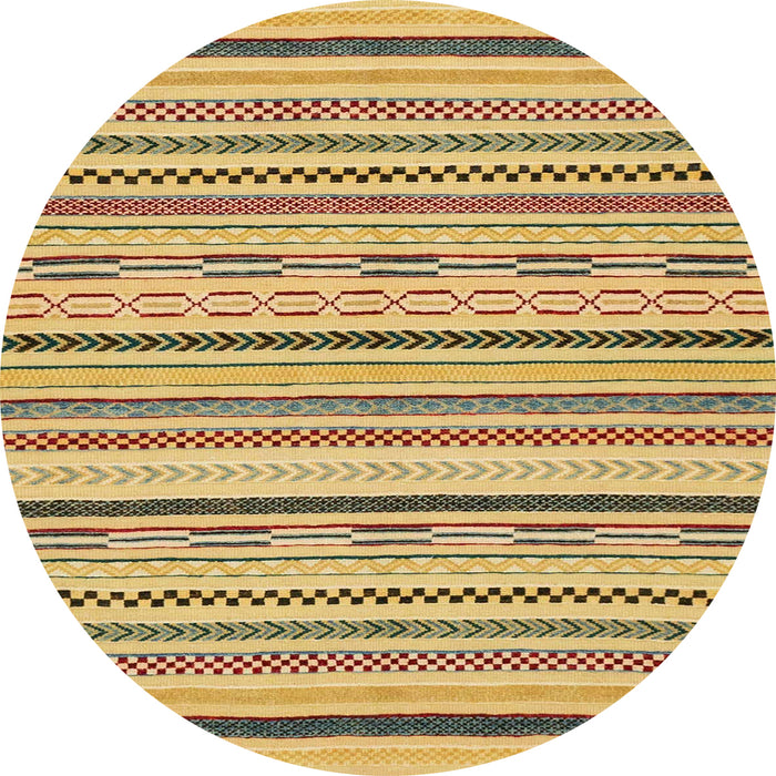 Round Machine Washable Abstract Light Brown Rug, wshabs2276