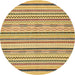 Round Machine Washable Abstract Light Brown Rug, wshabs2276