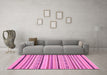 Machine Washable Abstract Pink Modern Rug in a Living Room, wshabs2276pnk