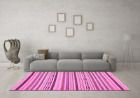 Machine Washable Abstract Pink Modern Rug, wshabs2276pnk