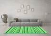 Machine Washable Abstract Emerald Green Modern Area Rugs in a Living Room,, wshabs2276emgrn