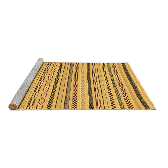 Sideview of Machine Washable Abstract Brown Modern Rug, wshabs2276brn