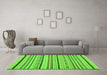 Machine Washable Abstract Green Modern Area Rugs in a Living Room,, wshabs2276grn