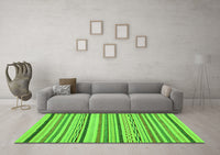 Machine Washable Abstract Green Modern Rug, wshabs2276grn