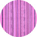 Round Abstract Purple Modern Rug, abs2276pur