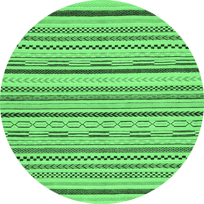 Round Abstract Emerald Green Modern Rug, abs2276emgrn