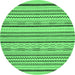 Round Abstract Emerald Green Modern Rug, abs2276emgrn