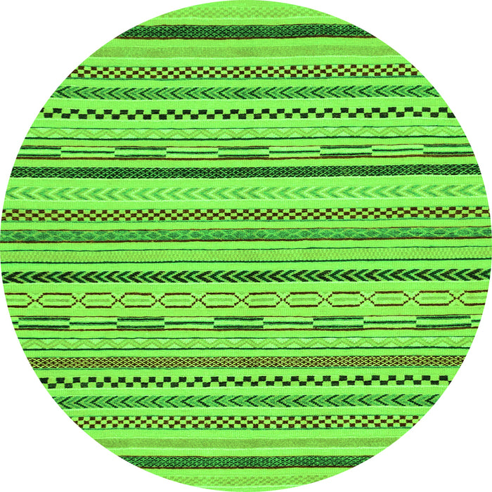 Round Abstract Green Modern Rug, abs2276grn