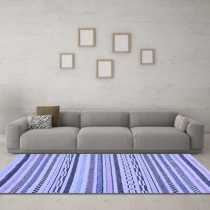 Machine Washable Abstract Blue Modern Rug in a Living Room, wshabs2276blu