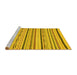 Sideview of Machine Washable Abstract Yellow Modern Rug, wshabs2276yw