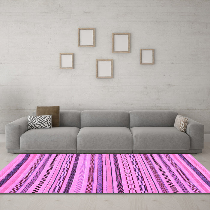 Machine Washable Abstract Purple Modern Area Rugs in a Living Room, wshabs2276pur