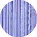 Round Abstract Blue Modern Rug, abs2276blu