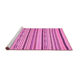 Sideview of Machine Washable Abstract Pink Modern Rug, wshabs2276pnk