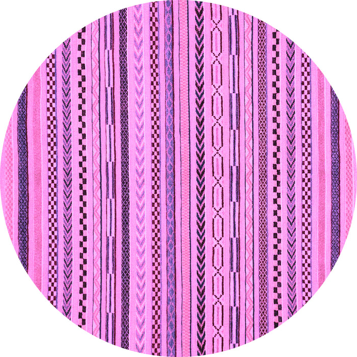 Round Machine Washable Abstract Purple Modern Area Rugs, wshabs2276pur