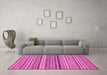 Machine Washable Abstract Pink Modern Rug in a Living Room, wshabs2277pnk