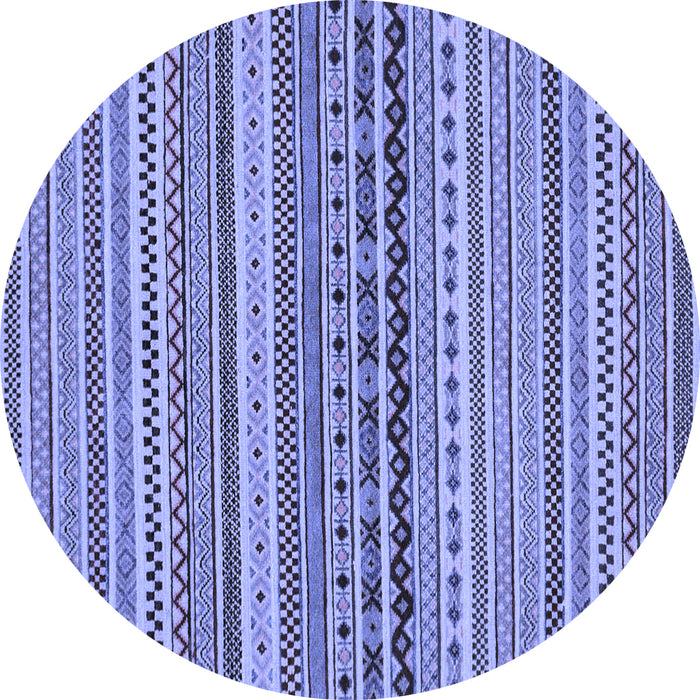 Round Abstract Blue Modern Rug, abs2277blu