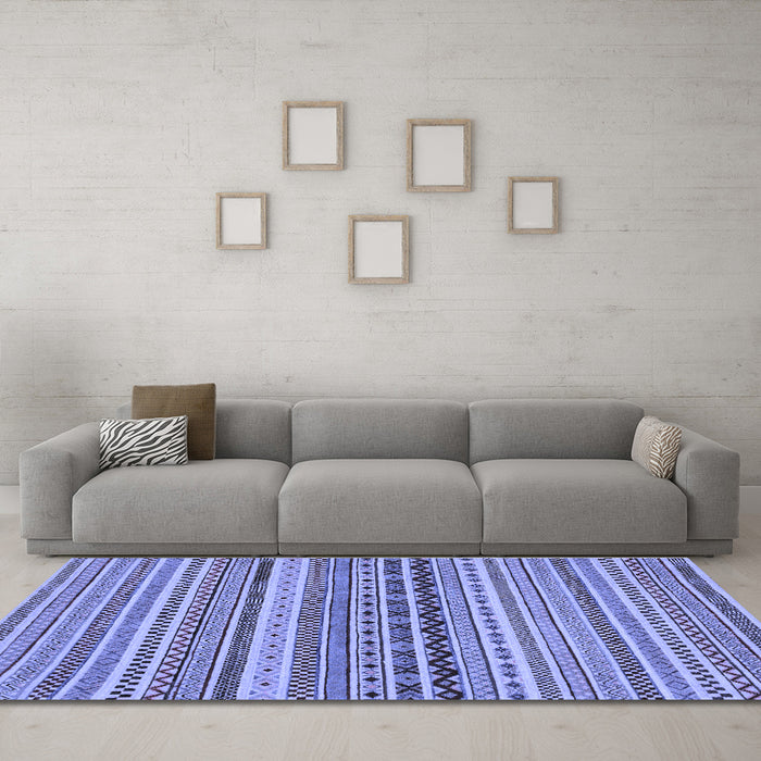 Machine Washable Abstract Blue Modern Rug in a Living Room, wshabs2277blu