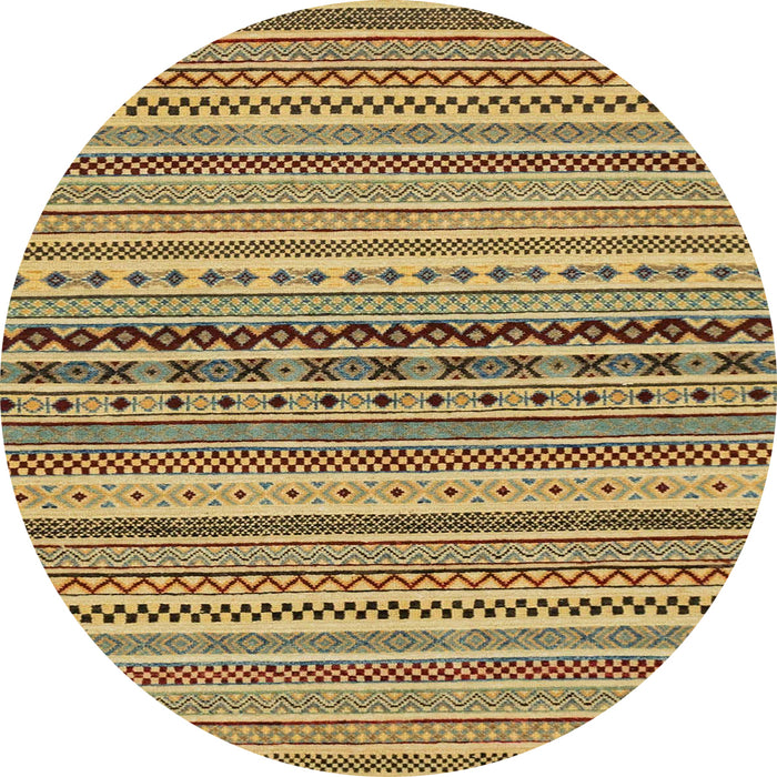 Round Abstract Reddish Brown Modern Rug, abs2277