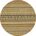 Round Abstract Reddish Brown Modern Rug, abs2277