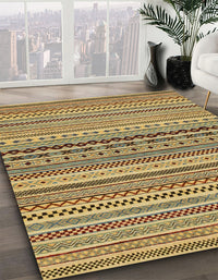 Abstract Reddish Brown Modern Rug, abs2277