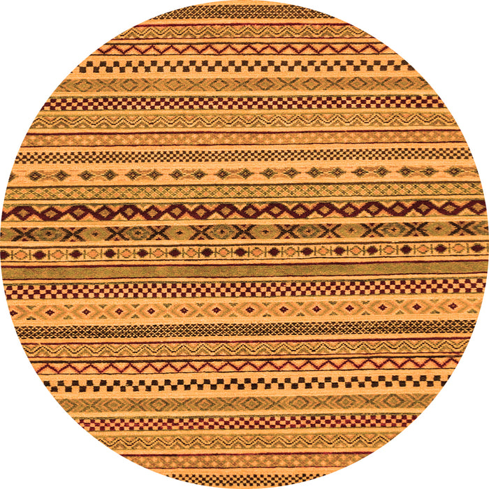 Round Abstract Orange Modern Rug, abs2277org