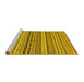 Sideview of Machine Washable Abstract Yellow Modern Rug, wshabs2277yw