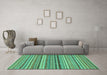 Machine Washable Abstract Turquoise Modern Area Rugs in a Living Room,, wshabs2277turq