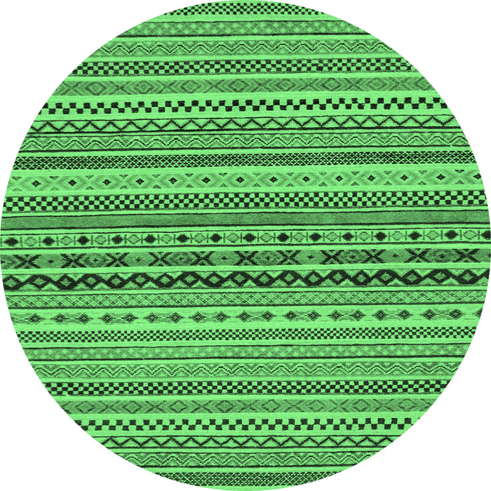Round Abstract Emerald Green Modern Rug, abs2277emgrn