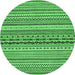 Round Abstract Emerald Green Modern Rug, abs2277emgrn