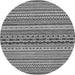 Round Machine Washable Abstract Gray Modern Rug, wshabs2277gry