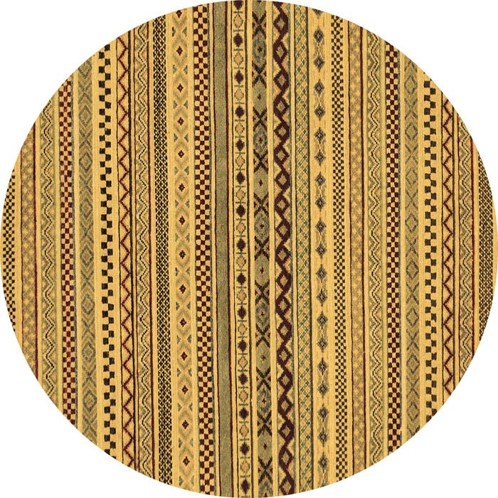 Round Abstract Brown Modern Rug, abs2277brn