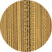 Round Abstract Brown Modern Rug, abs2277brn