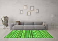 Machine Washable Abstract Green Modern Rug, wshabs2277grn