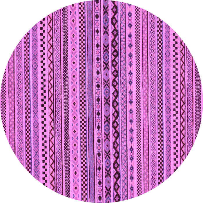 Round Machine Washable Abstract Purple Modern Area Rugs, wshabs2277pur