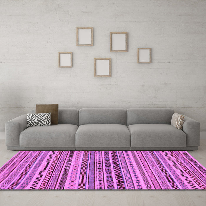 Machine Washable Abstract Purple Modern Area Rugs in a Living Room, wshabs2277pur